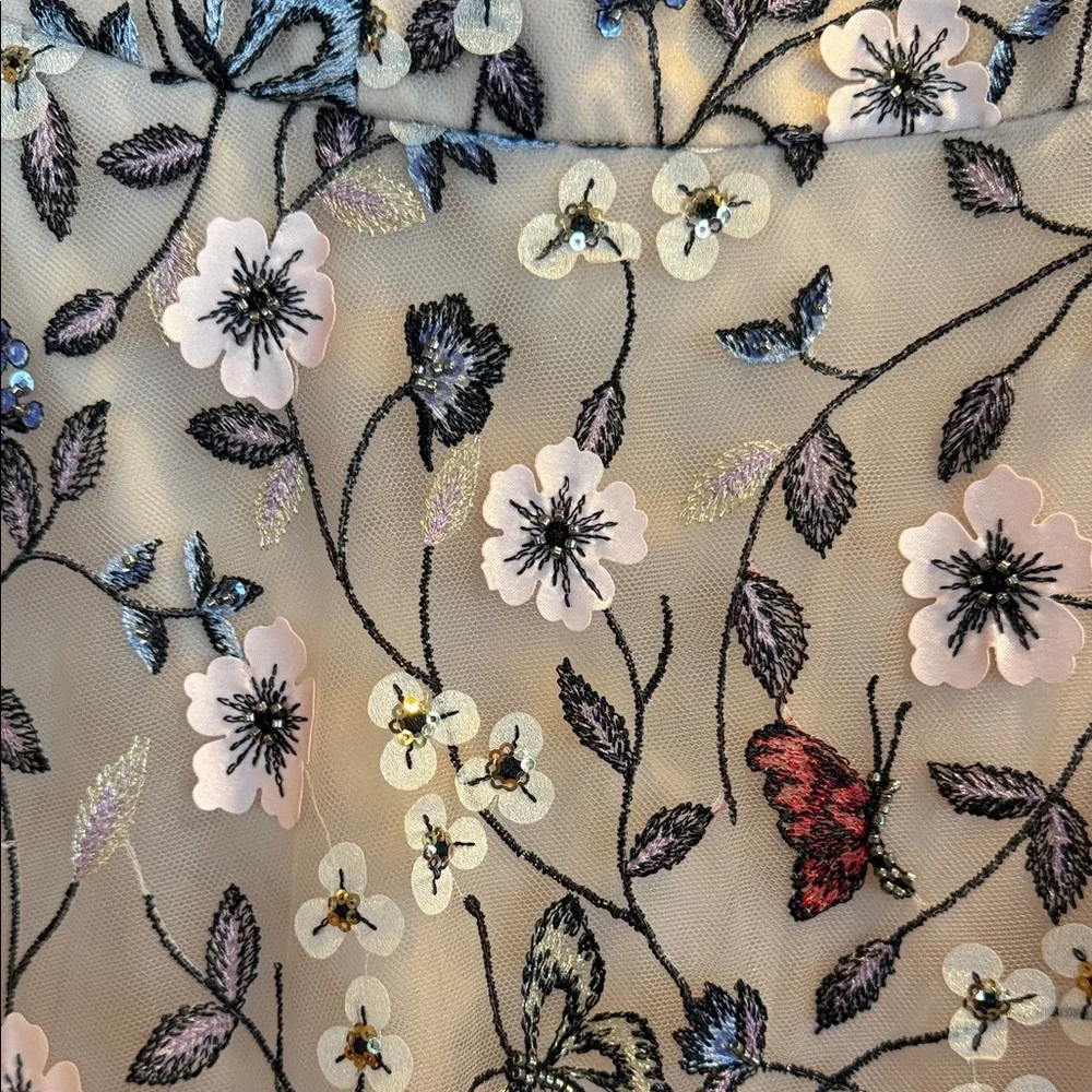 Floral Embroidered Dress By Rickie Freeman Teri Jon - Picture 5 of 10